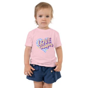 Toddler Love Siempre Heart Short Sleeve - Pink Tee